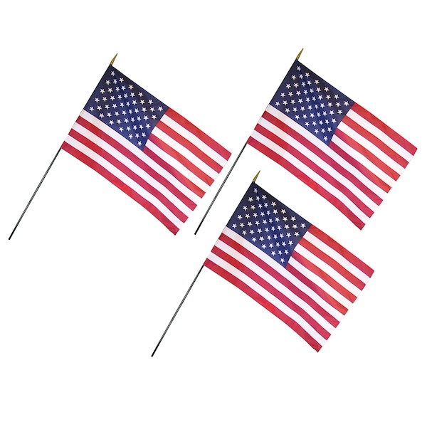 U.S. Classroom Flag, 12in x 18in, PK3